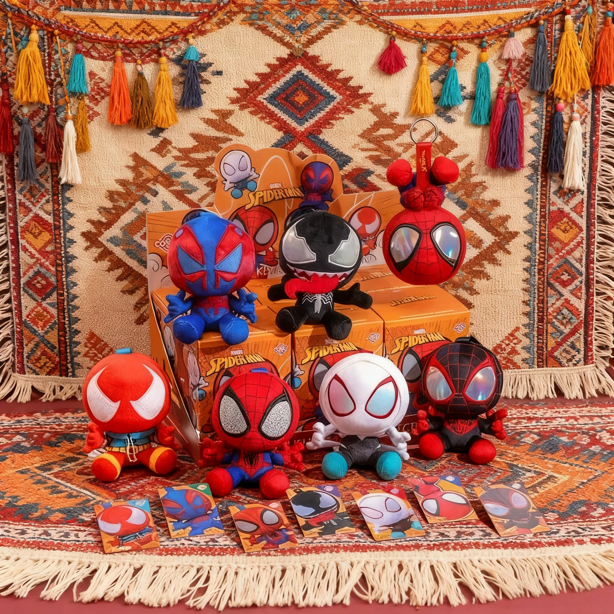 Nuevos juguetes calientes serie Spider-Man caja ciega, bolsa colgante decoraciones llaveros lindos juguetes Peter sorpresa regalos festivos misteriosos