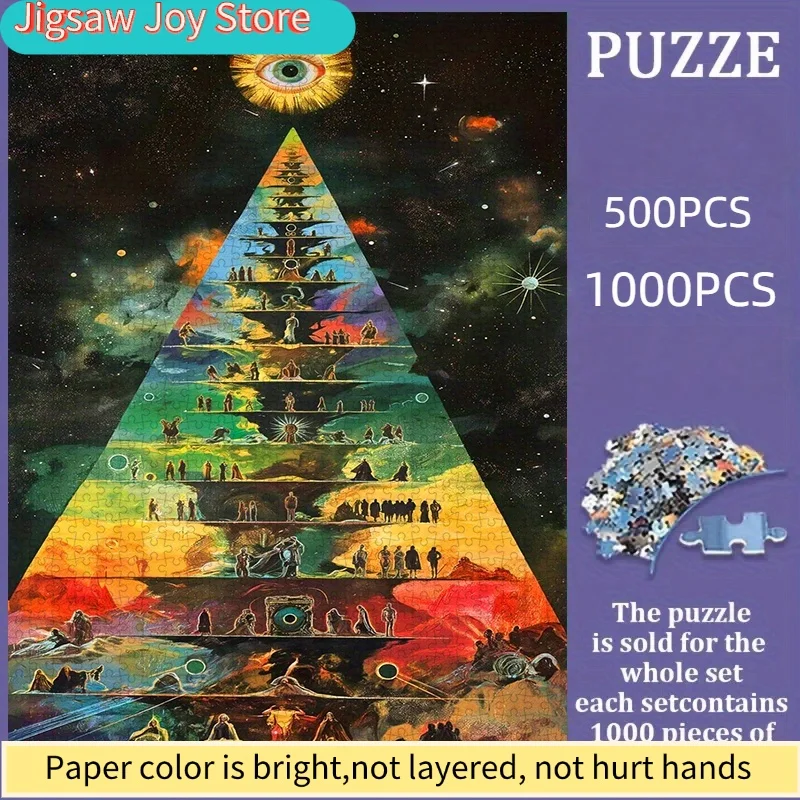 

Пазл, бумажный пазл для самостоятельной сборки, дизайн «Панорамная Вселенная», мистическая тематика, космические и религиозные концепции, утолщенный белый картон