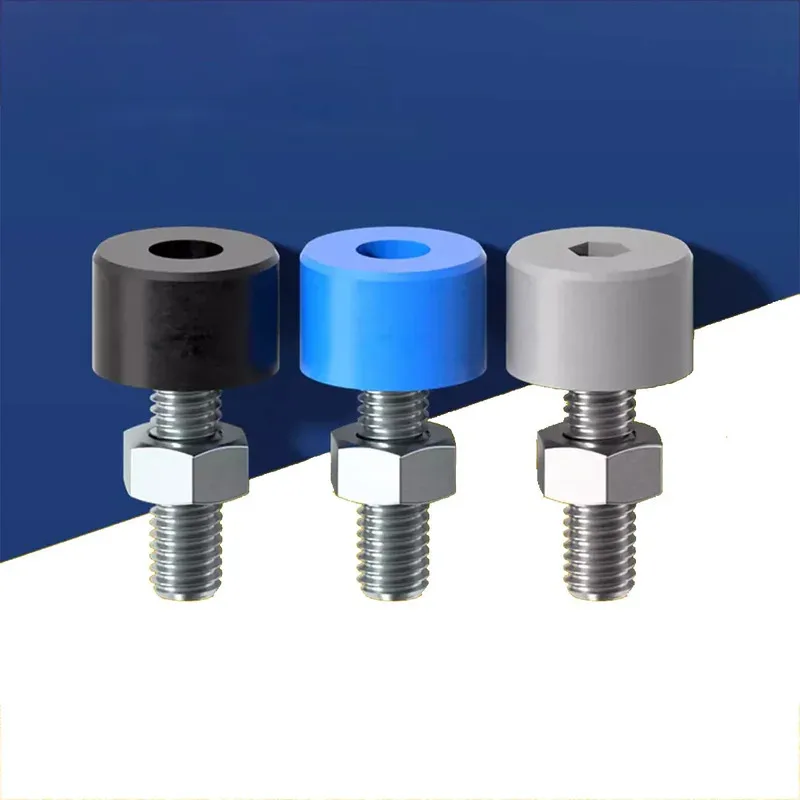 Shock Absorption Bumper Stop Bolt, Black Polyurethane Buffer with Hexagon Hole, Anti Vibration Noise for Machine Leveling Feet