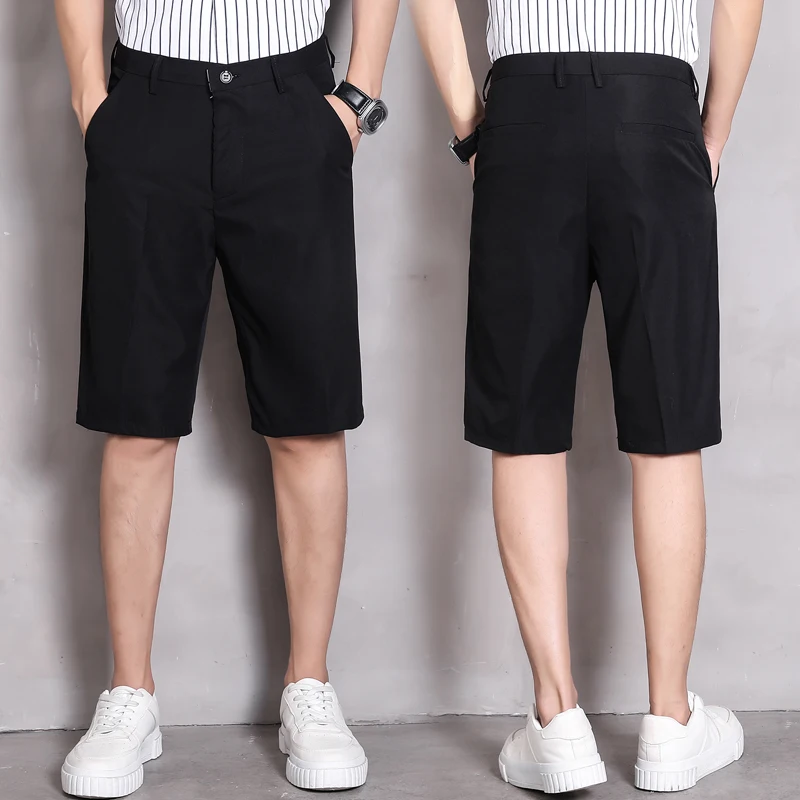 Summer Solid Shorts Male Casual Business Social Men Shorts Hombre Shorts