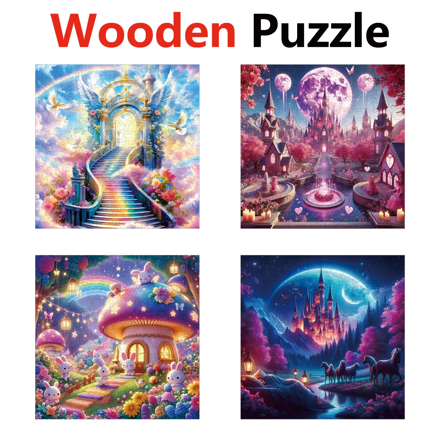 

Wonderland Mirage Mushroom Animal Puzzles High Quality Jigsaw Puzzle Wooden Puzzle Best Christmas Gift