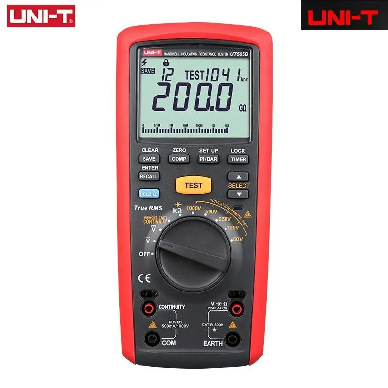 UNI-T UT505A UT505B Industrial Grade Insulation Resistance Testers 1000V Output DAR And PI Measurement For Electrician Working