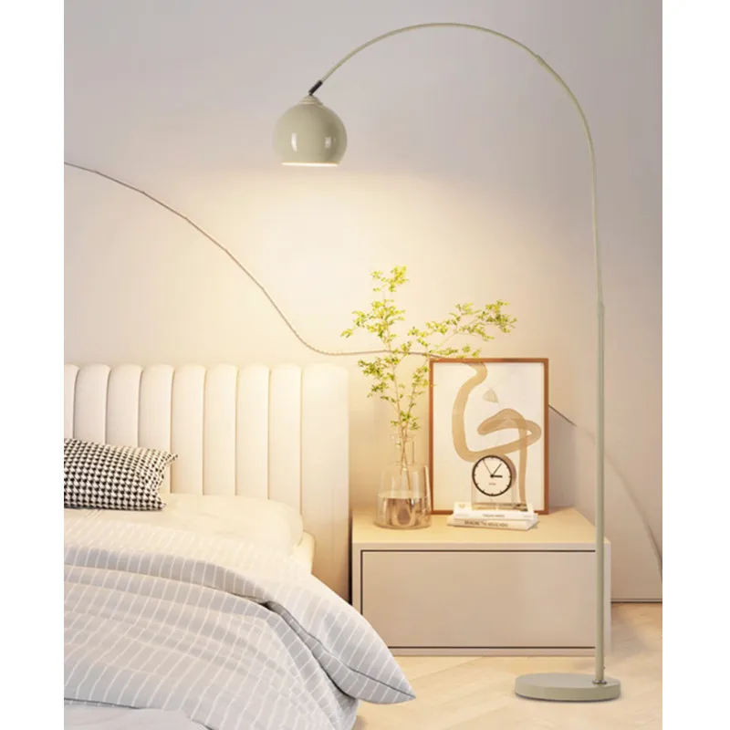 

Simple Cream Wind Fishing Led Floor Lamps Scandinavian Living Room Sofa Side Standing Light Bedroom Bedside Lights Home Decor