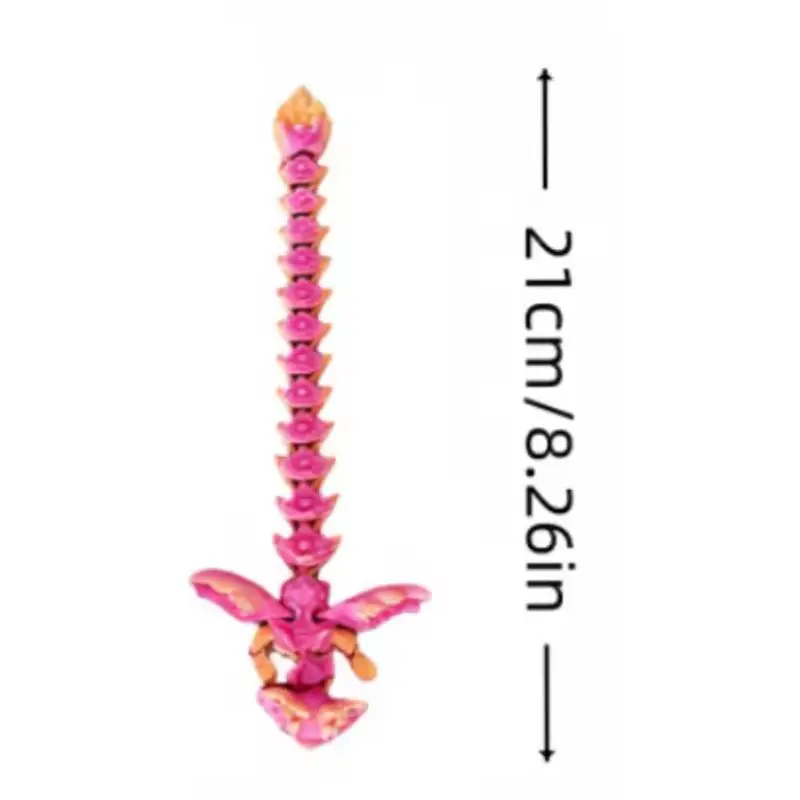 Articulated Movable 3D Print Salamander Dragon Ornament Eco PLA Craft Desktop Decoration for Study Kids Collection Gift