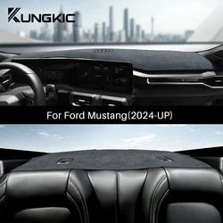 Anti-UV Dashboard Cover for Ford Mustang 2024 2025 Center Console Accessories Dash Premium Flannel Mat Protector Pad Sunshade