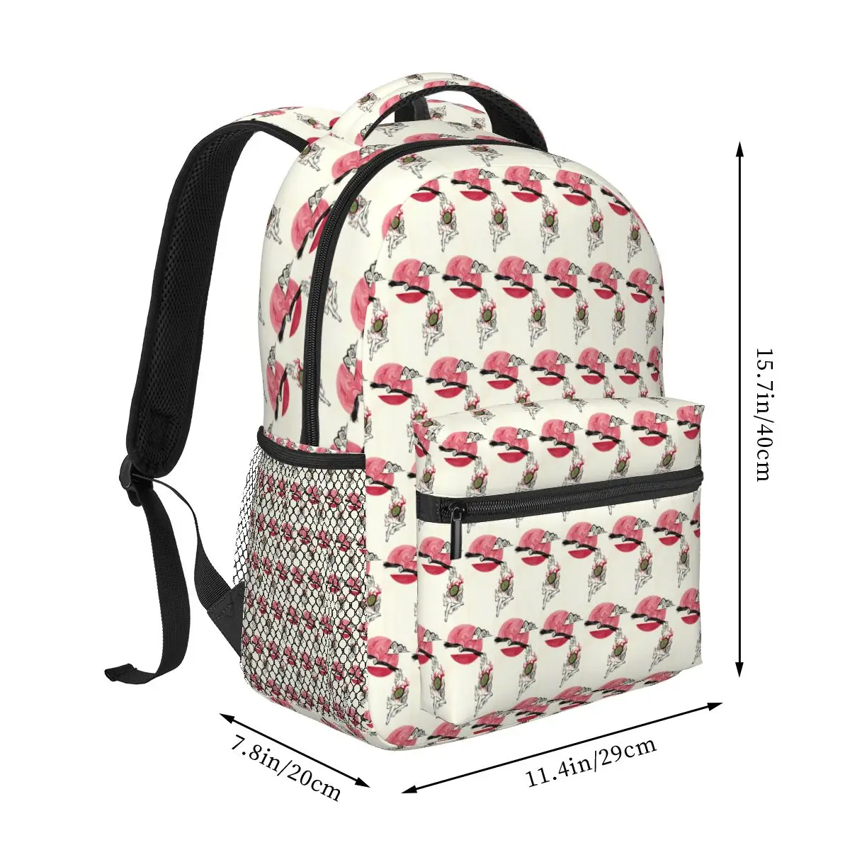 Japanese Okami Wolf Student Backpack School Bag Hiking Travel Daypack for Men Women Fashion Bookbag Shoulder Bags