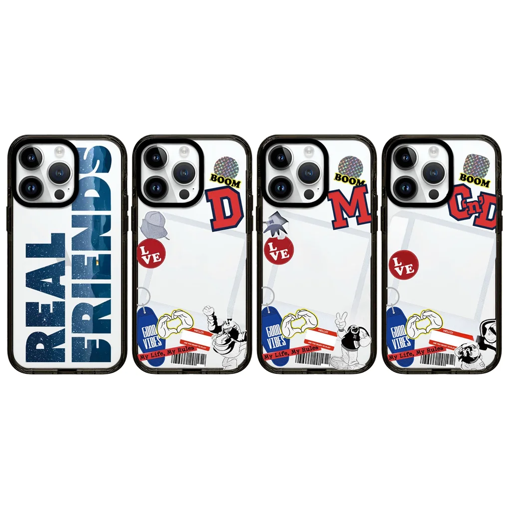 

Real Friends 2.0 Acrylic Black Border Case for IPhone 12 13 14 15 16 17 Pro Max Case - Protective IPhone Case