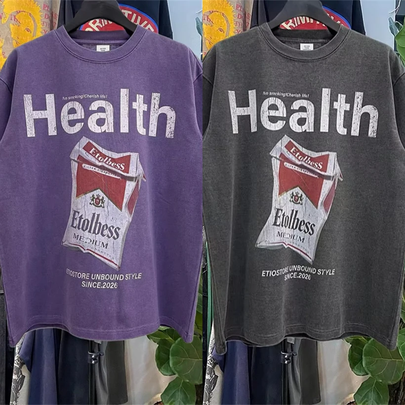 Camiseta Saint High Street con estampado de letras moteadas, camiseta para hombre y mujer