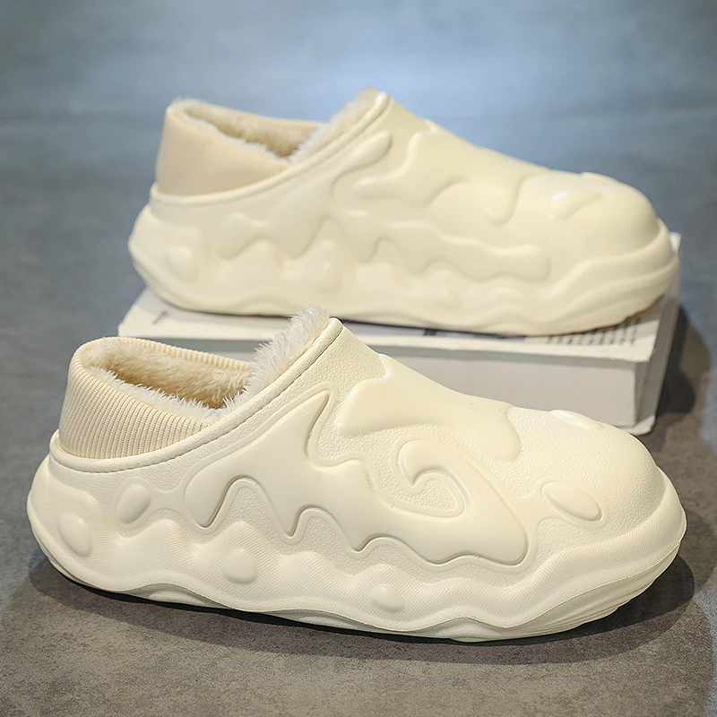 

Winter Cotton Slippers Women Shoes Short Outdoor Plush Slip-on Men Shoes Sandals Warm Comfortable Durable Men Shoes