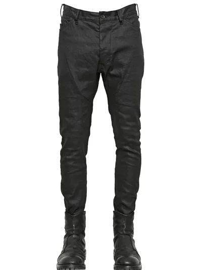 Coated Denim Urban Black Trousers Coated Casual Denim Fashion Three-Dimensional Cut Jeans Casual Pants GL Skinny Jeans Men