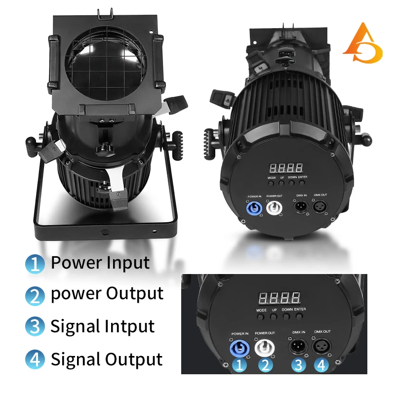 AICPOSE Led 200W  Profile Projector Spot Light Aluminum Profession Warm/Cold White/RGBW Dmx Party Lights For TV Studio Theater