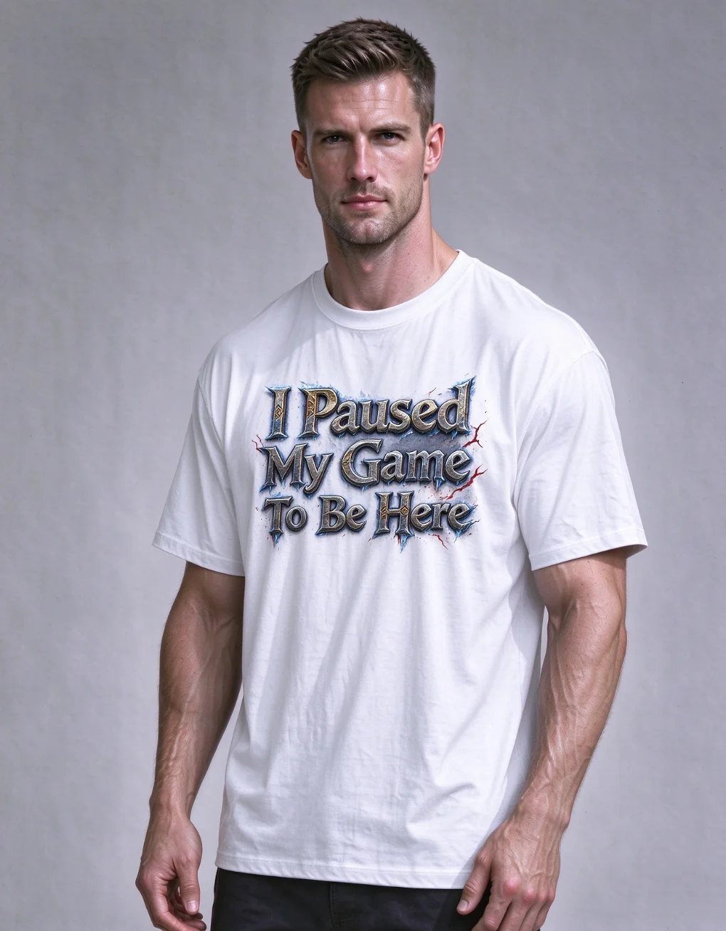“I Paused My Game To Be Here” Gaming T-Shirt | Unisex Crew Neck Short Sleeve Tee For League Gamers, Esports Fan Gift