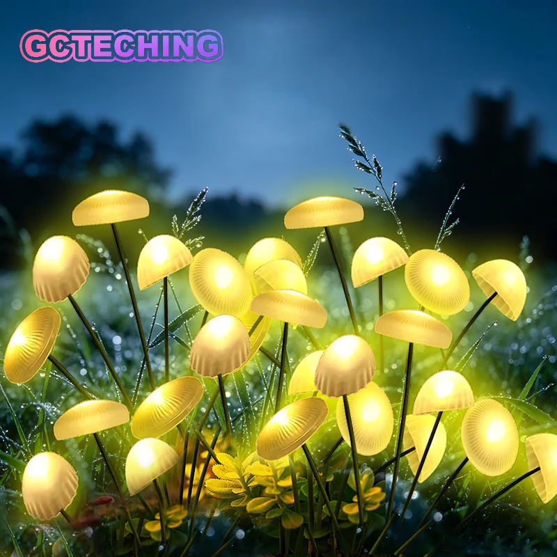 Lampes solaires de jardin à double mode LED, lumières solaires en forme de champignon, étanches, pour la décoration de la cour, du patio, du chemin, en forme de méduse, pour l'ambiance du jardin