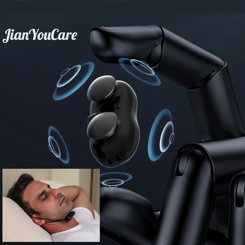 JianYouCare Electric Throat Anti-Snoring Device EMS Pulse Stop Snore smart Sleep Aid Instrument Hanging Ear Breathing Corrector