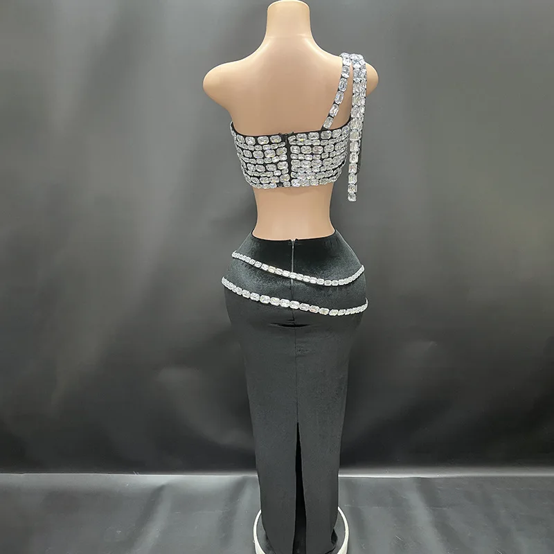Costume Slim en diamant brillant pour l'industrie lourde, modèle de discothèque, Bar, défilé, robe de soirée, danse, robes de spectacle sur scène