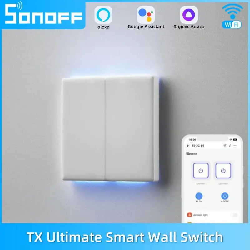 SONOFF TX Ultimate Smart Wall Switch Full Touch Access LED Light Edge Multi-Sensory EWeLink Remote Control Via Alexa Google Home