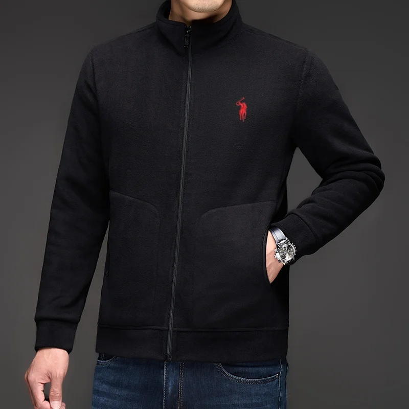 Exquisite luxury brand classic original embroidered comfortable jacket for men in autumn winter new velvet warm zipper cardigan