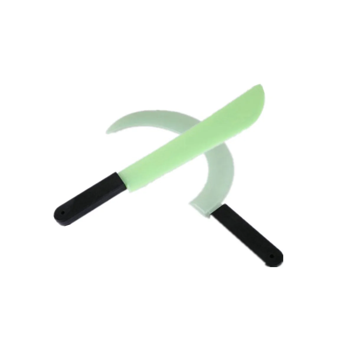 Plastic lichtgevende lange snijder Halloween-gereedschap Plastic speelgereedschap voor kinderen Lichtgroene horror-prop voor enge feestartikelen