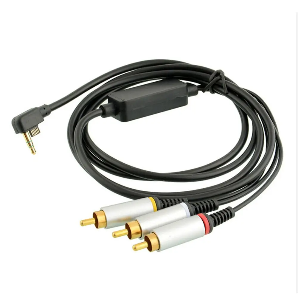 Black RCA Male Slim to TV For PSP 2000 3000 3 RCA AV Cable Audio Cables Cable Cord