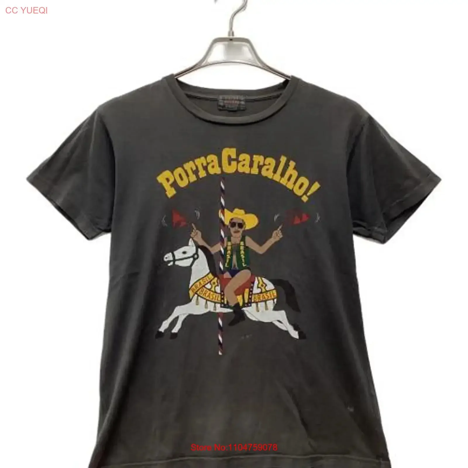 Initial Launch  Cut Sew T Shirt Black New vintage Washed Top For Everyday Wear Versatile Stylish Soft streetwear Breathable
