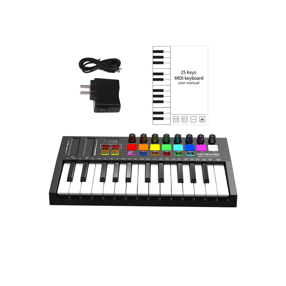 Professional Digital Electronic Piano Usb 25 Key Musical Instrument Midi Keyboard Controller