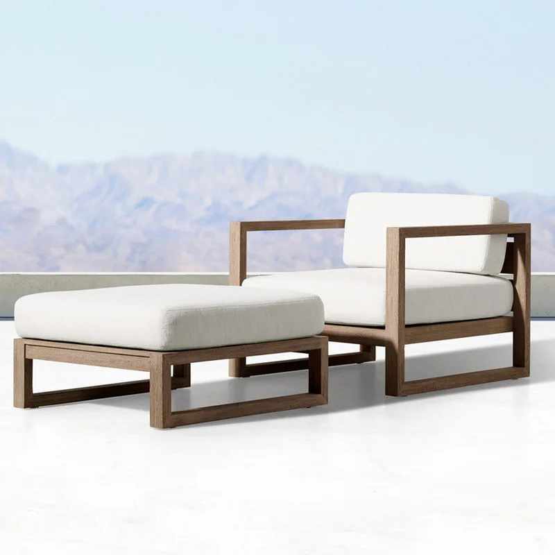 

Современный уличный двухместный диван-софа из массива тика для сада и патио, комплект мебели для отдыха