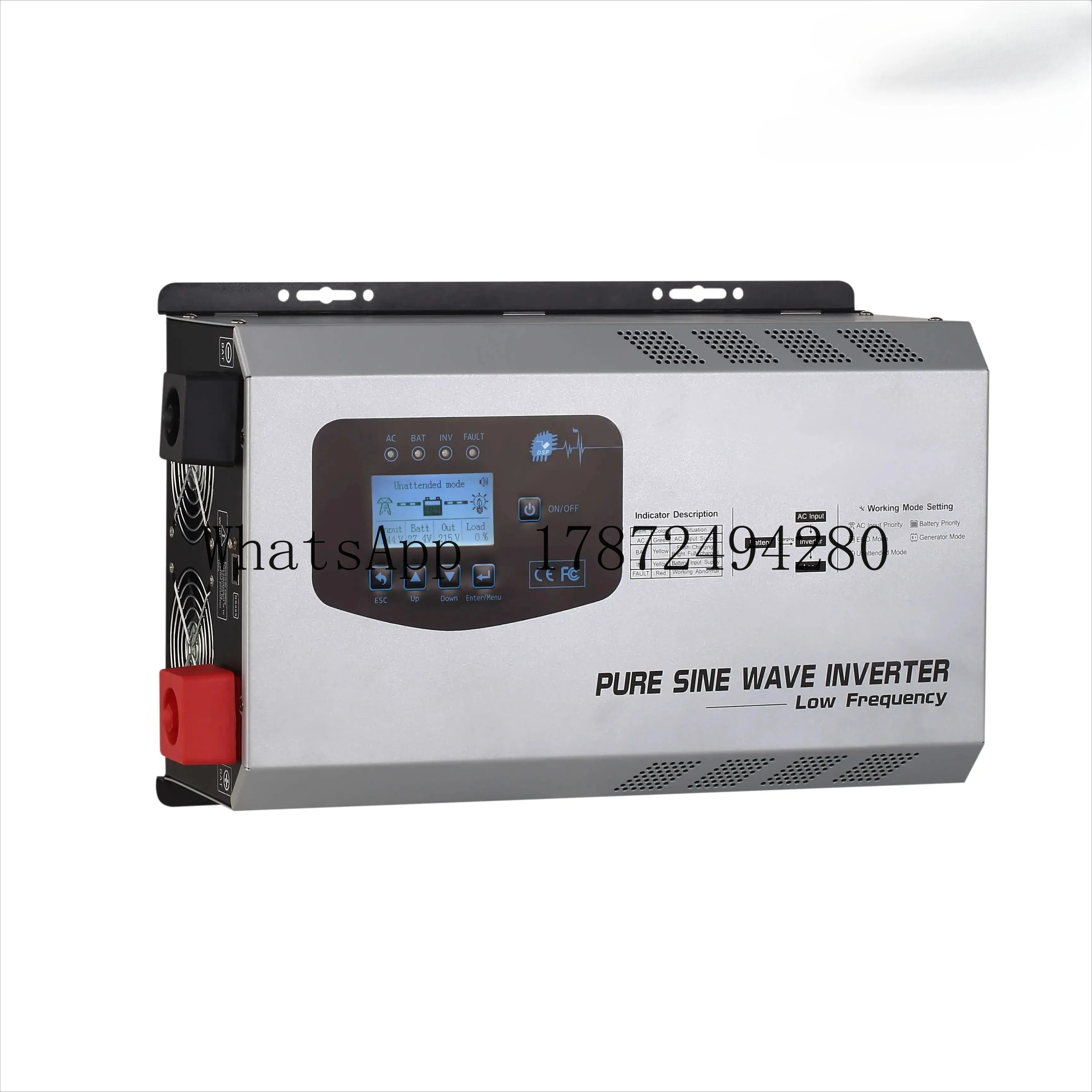 Qizaz2kw 3kw watt inverter pure sine wave output with UPS function 12v 24v 48v DC to 220v AC