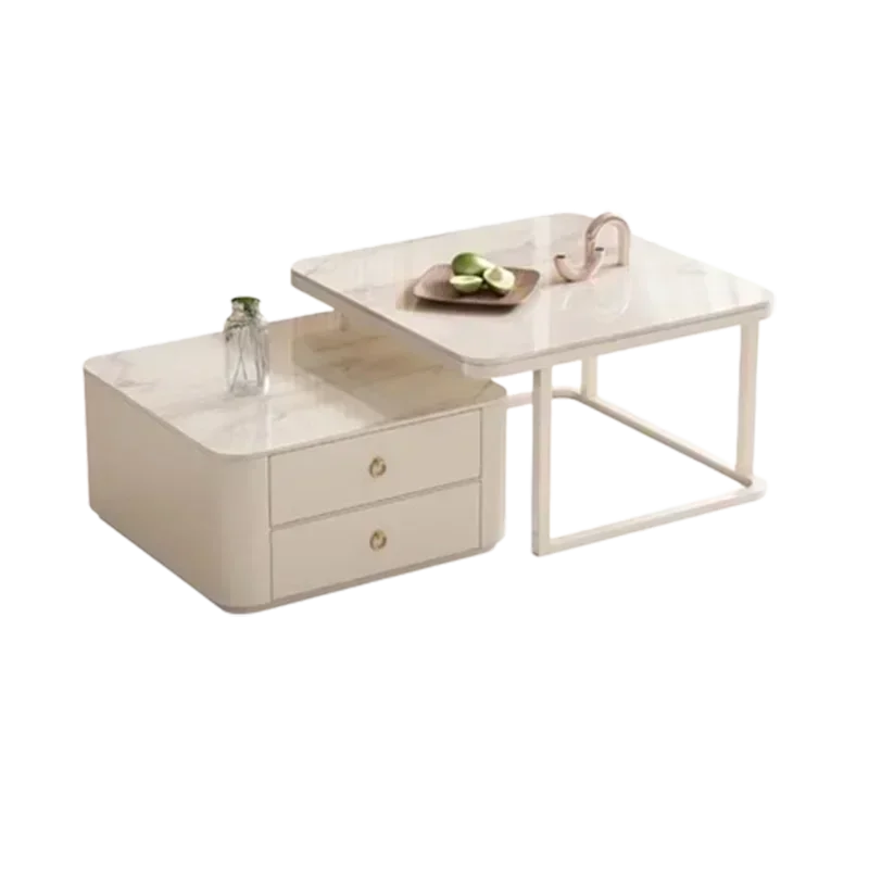 Simple Modern Coffee Table Luxury Storage Bedroom Low Coffee Table White Minimalist Meubles De Salon Living Room Furniture White