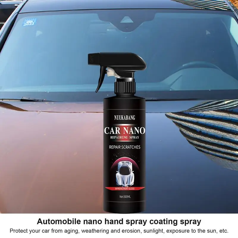 50/100/120/250/500ml Car Spray Scratch Repair Car Coating Spray High Gloss Hydrophobic Car Nano Spray Anti Scratch Sponge Towel