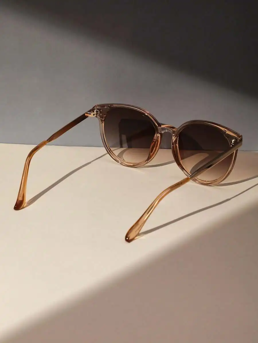 1pc Women Plastic Cat Eye Frame Tinted Lens Personalized Fashion Glasses For Vacation Rave Party Outdoor Vacation Driving view 5