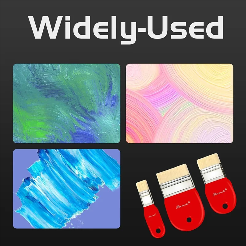 Set Kuas Dayung Datar, Kuas Nilon untuk Akrilik, Cat Minyak, Pernis, Cat Air, Pelukis, Pelajar, Seniman Cat Air