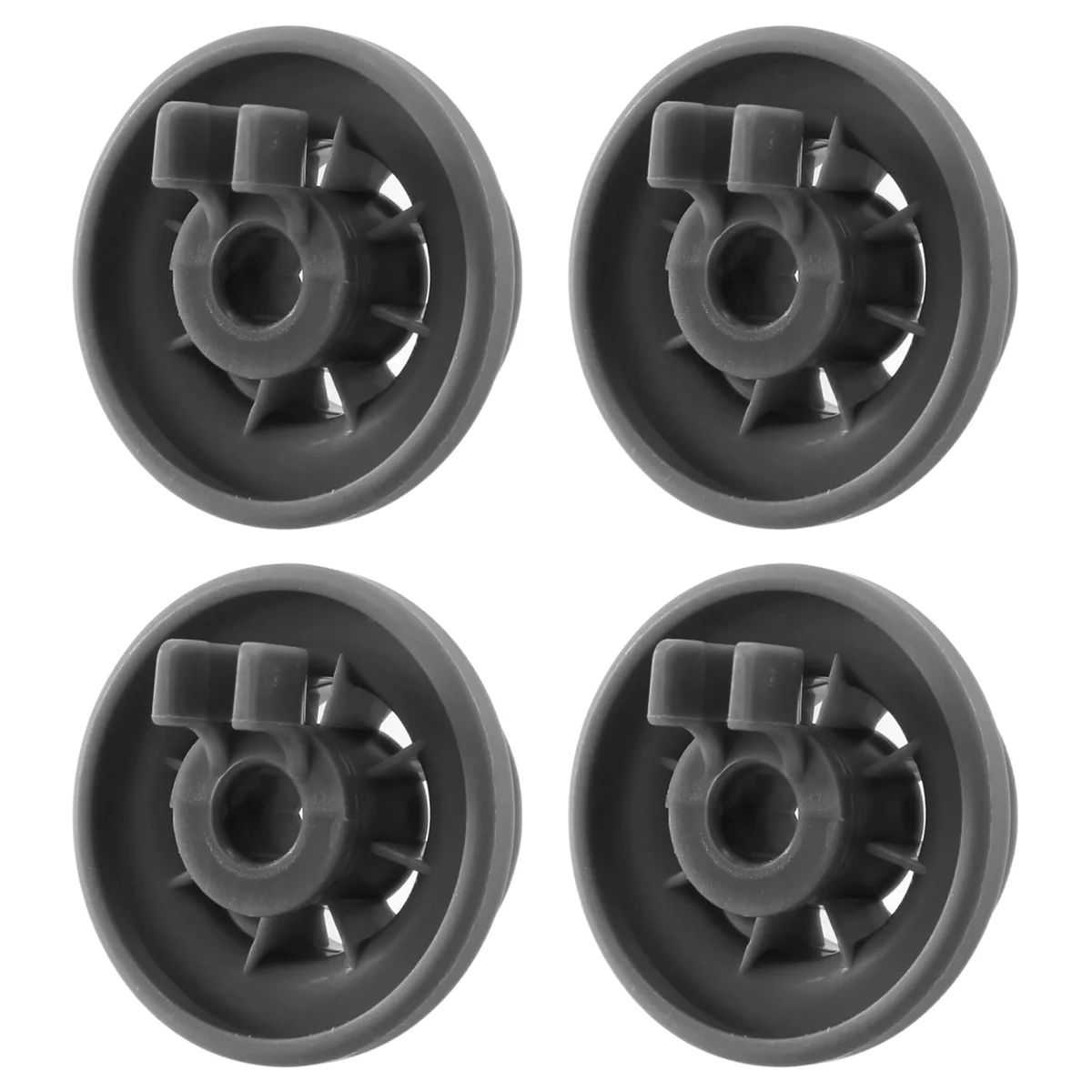 AT17 4 x เครื่องล้างจานตะกร้าล่างล้อสําหรับ Bosch Neff & Siemens สีเทา 165314