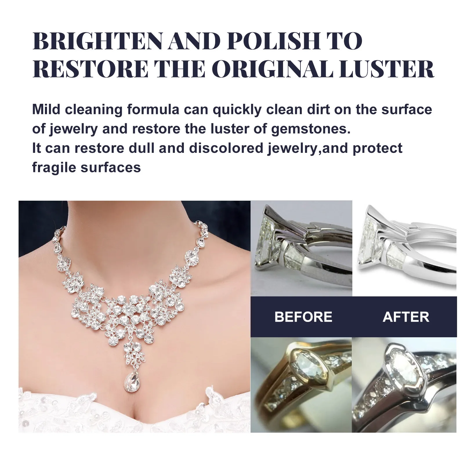 Fine Jewelry Cleaner Liquid Earrings Diamond Jewelry Cleaner for Jewelry and Precious Stones