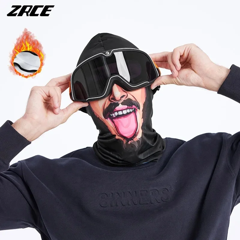 Winter Thermal Funny Character Cycling Balaclava Full Face Mask Anime Print Polyester Sports Motorcycle Ski Mask Cosplay