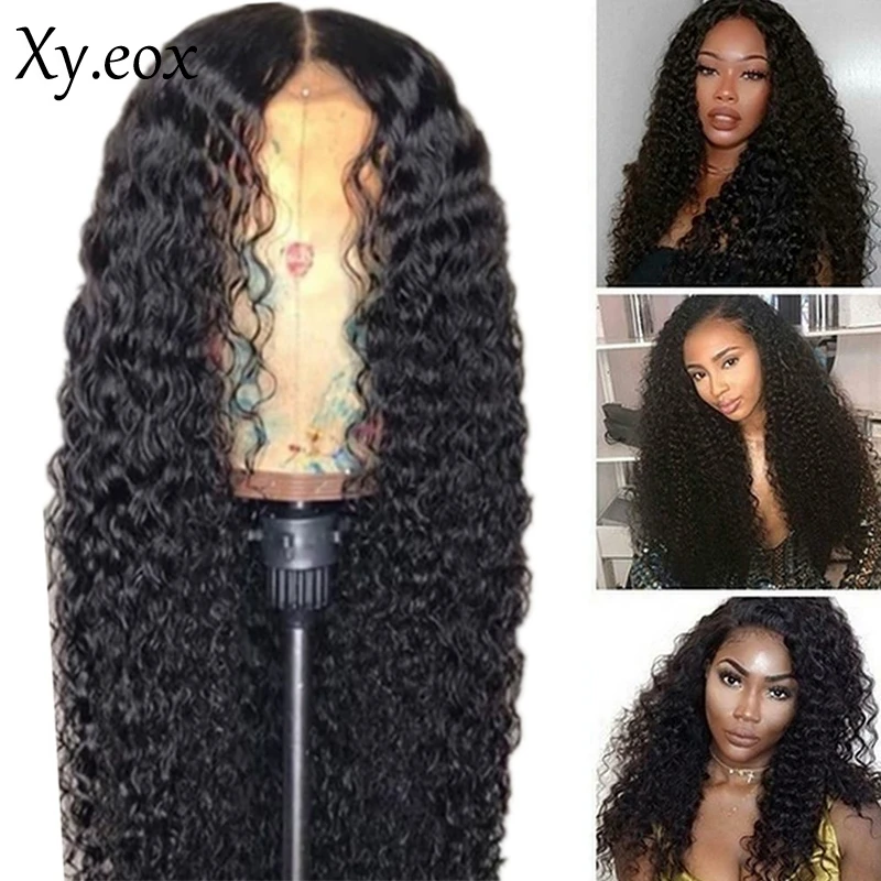 70cm Women Long Kinky Curly Hair Wavy Wigs Wig Party Cosplay Decor Natural Black