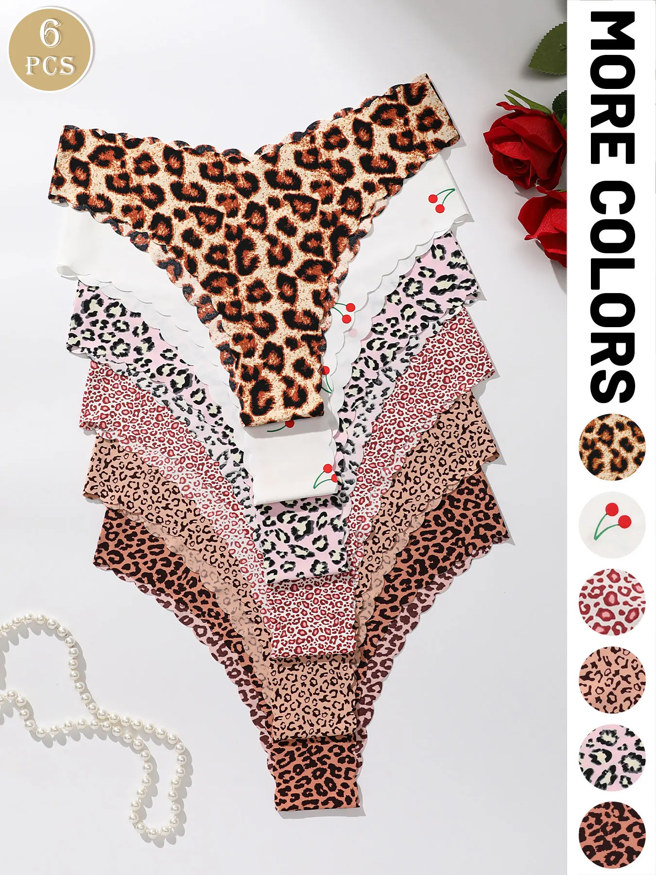 6pcs/Pack Women's Seamless Panties, Comfortable, Sexy, Close-Fitting, Soft Triangle Underwear