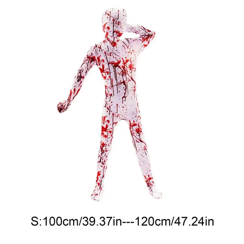 بذلة مطاطية قوطية للأطفال ، أزياء رعب جيدة التهوية ، زي احتفالي ناعم للعب الأدوار ، فستان