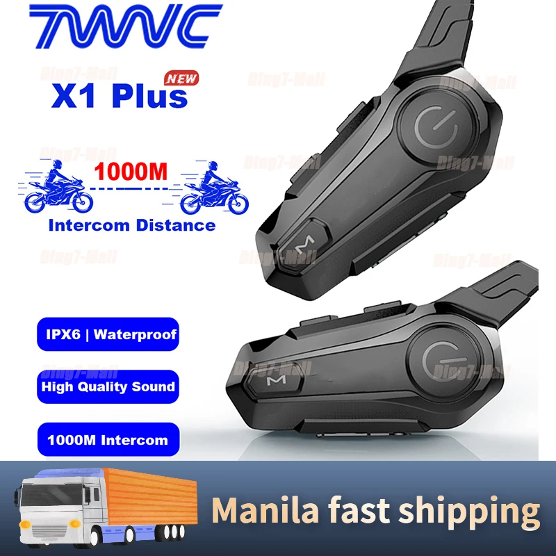 

Motorcycle Intercom for Helmet Bluetooth Headset Wireless Earphone with mic Outdoor Riding Intercom with Noise Reduct