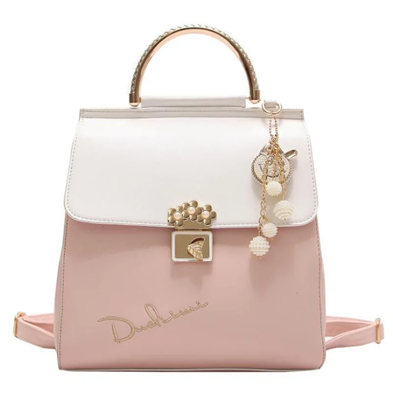 

Простой маленький свежий рюкзак для девушек из мягкой кожи Корейская версия дикого рюкзака