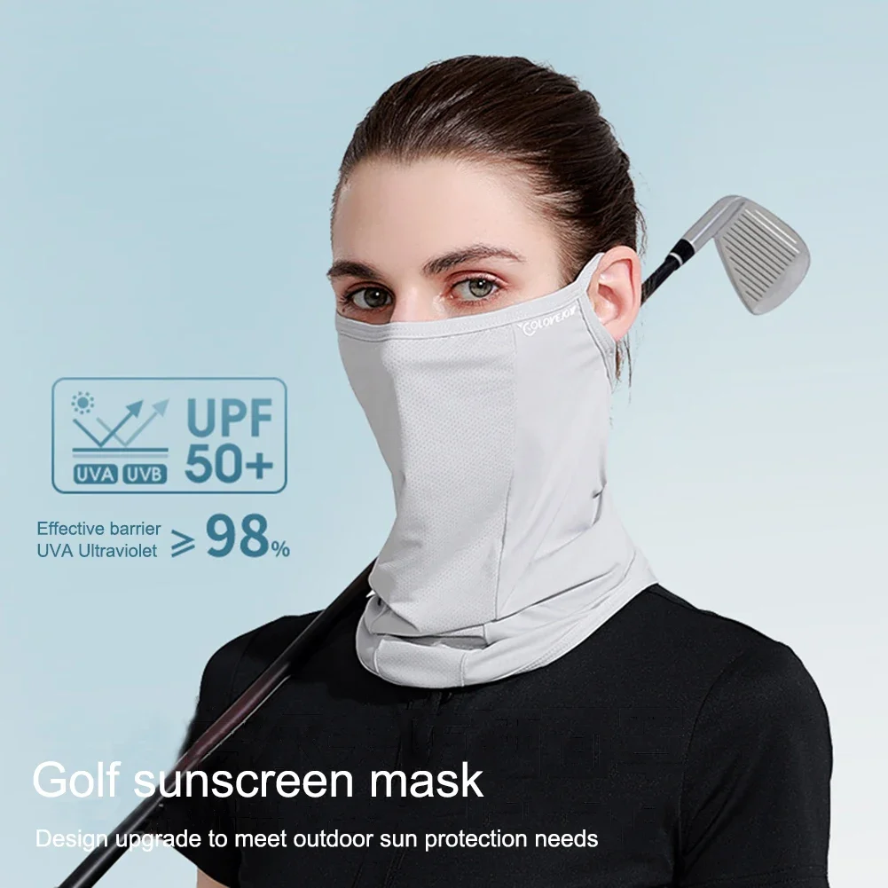 Maschera unisex Maschera di protezione solare UV in seta di ghiaccio traspirante Morbida regolabile anti-ultravioletti sottile per attività estive all'aperto