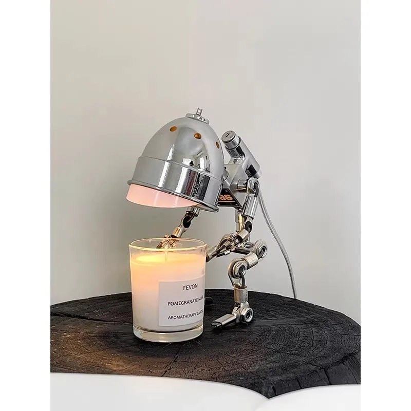 Korean style robot steampunk wax melting aromatherapy desk lamp handmade mechanical creative atmosphere lighting fixture