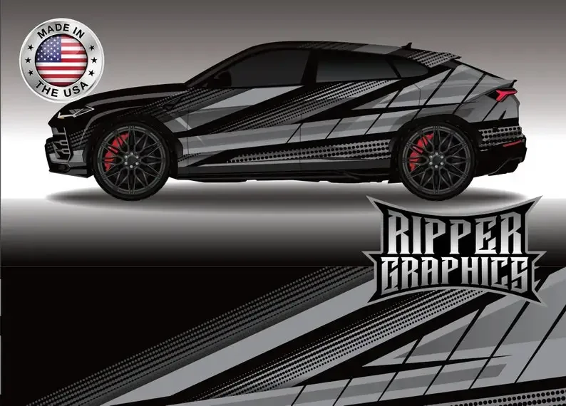 

Custom Black Grey Vinyl Wrap Graphics Decals Custom Sticker Free Laminate