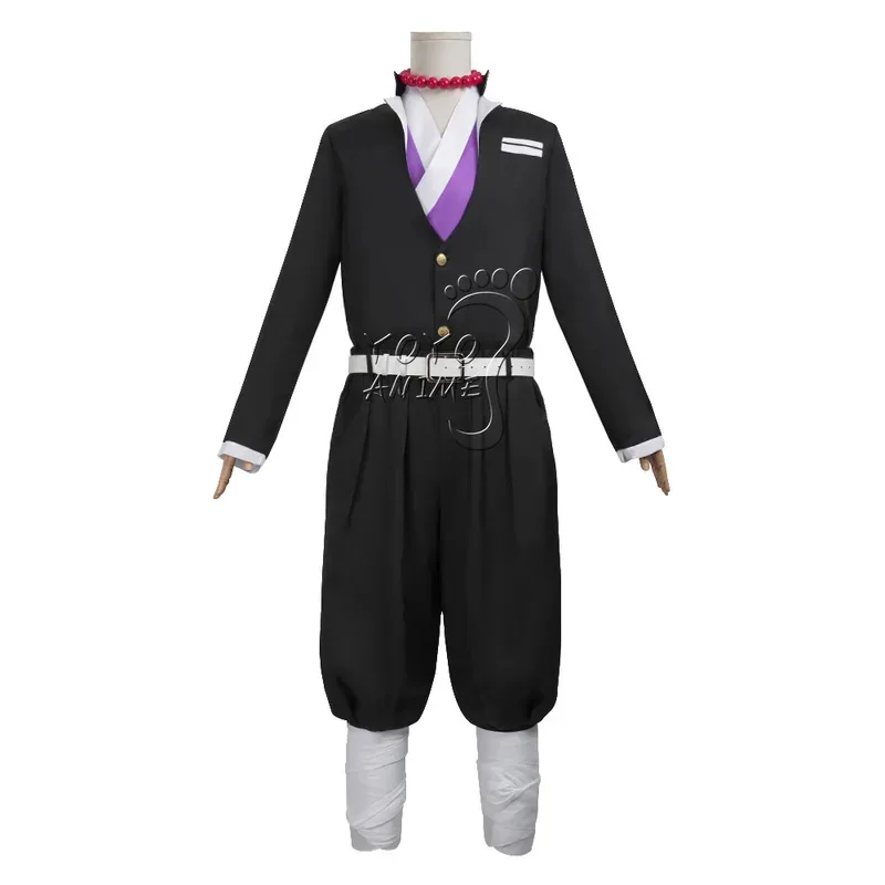 LQDemon Slayer: Kimetsu no Yaiba Gyomei Himejima uniforme Anime Cosplay disfraz peluca piedra Hashira Kimono japonés fiesta de Halloween
