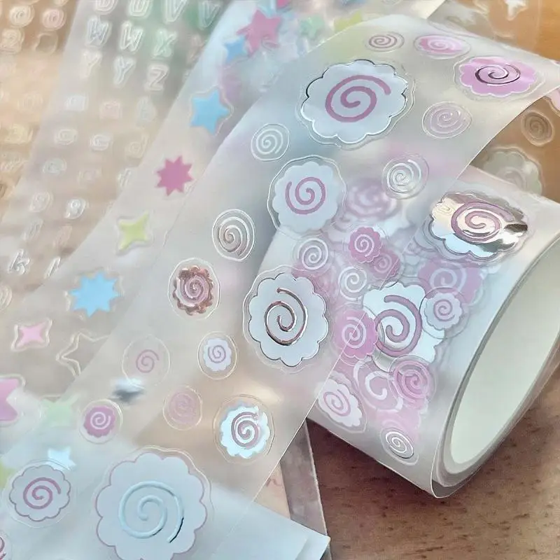 

INS стиль DIY декоративная лента алфавит звезда клевер рыба лента для торта ПЭТ наклейка планировщик дневник книга украшения поставки альбом для вырезок