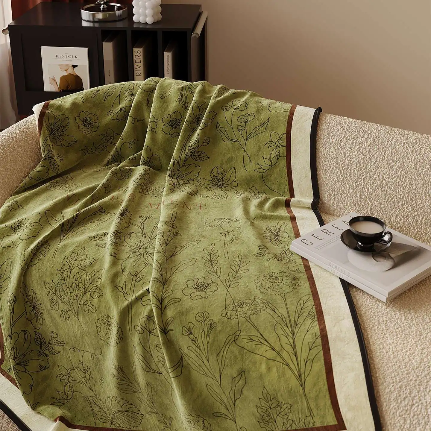 

French Luxury Office Nap Blanket - Winter Warm Student Dormitory Leg Throw & Bed Cover, Cozy Plush Flannel 130x180cm