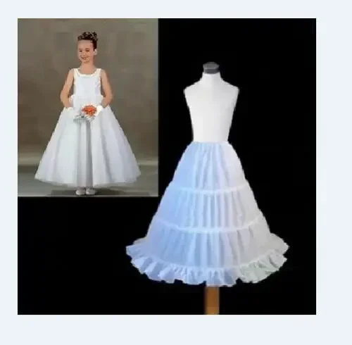 White A Line Hoopless Flower Girl Wedding Crinoline Petticoat Underskirt