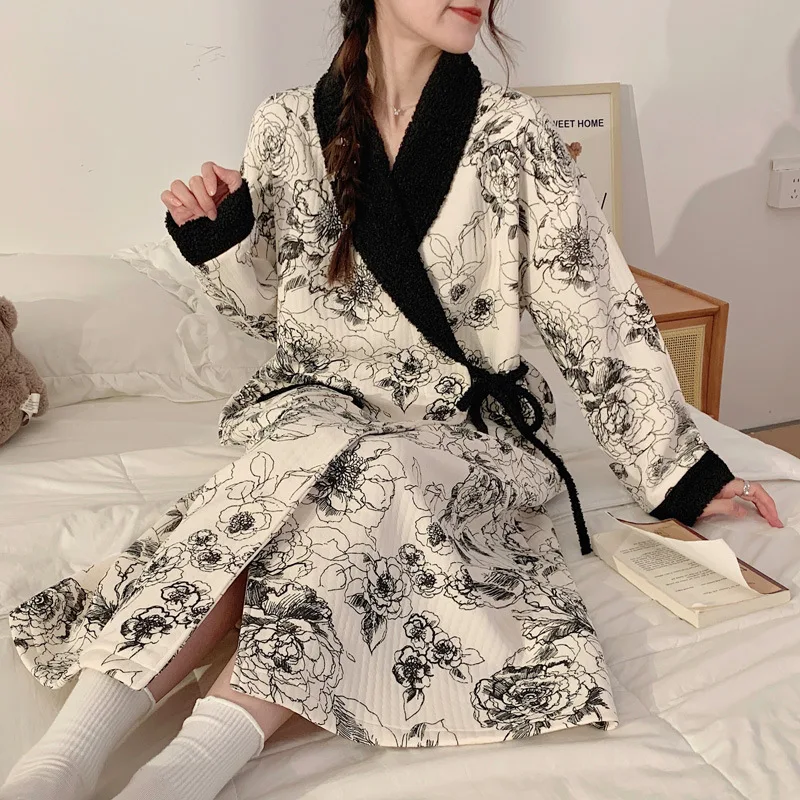 

Autumn and Winter Style Cotton Nightgown Women's New Home Clothes Pregnant Women Can Wear Loose and Comfortable Dresses