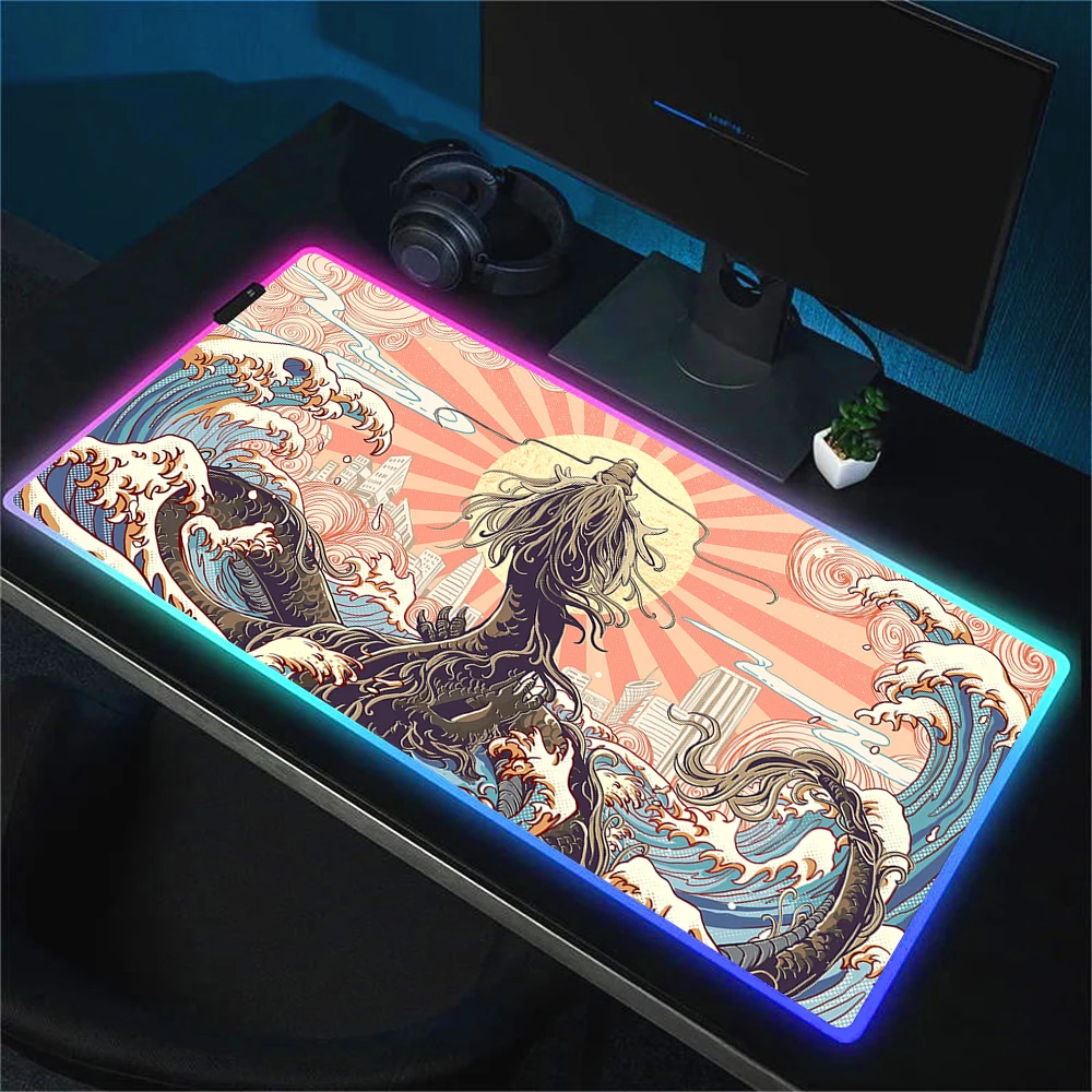 Xxl Mythical Dragon Mouse Pad Gaming Room Decoration Mousepad Rgb PC Gamer Big Totem Mausepad Office Accessories for Desk Mats