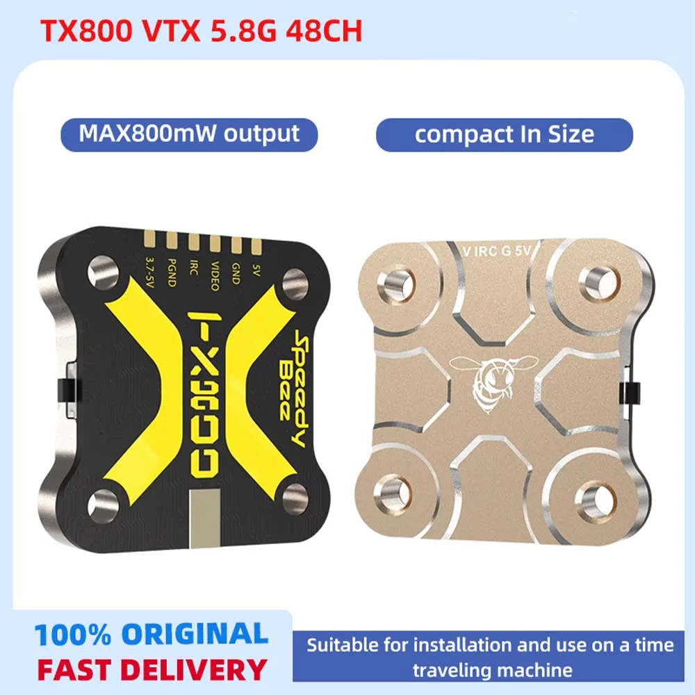 

SpeedyBee TX800 3,7--5,5 В 5,8G 48CH VTX PIT/25 МВт/200 МВт/400 МВт/800 МВт Выход MMCX Передатчик дальнего действия для RC FPV Racing Drone