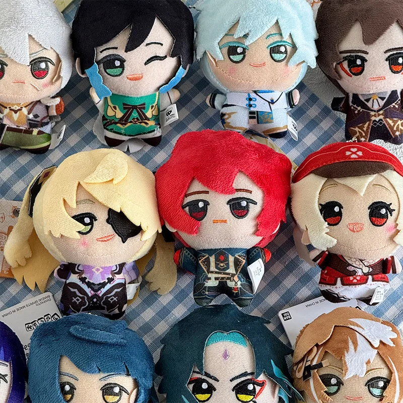 10 سنتيمتر تأثير Tartaglia Kaeya Diluc Venti Xiao Klee أفخم قلادة لعبة سلسلة مفاتيح صغيرة دمية ظهره اكسسوارات للهدايا